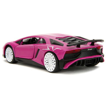 Lamborghini Aventador Sv Pink ''Pink Slips'' Series 1/32 Diecast Model Car By Jada