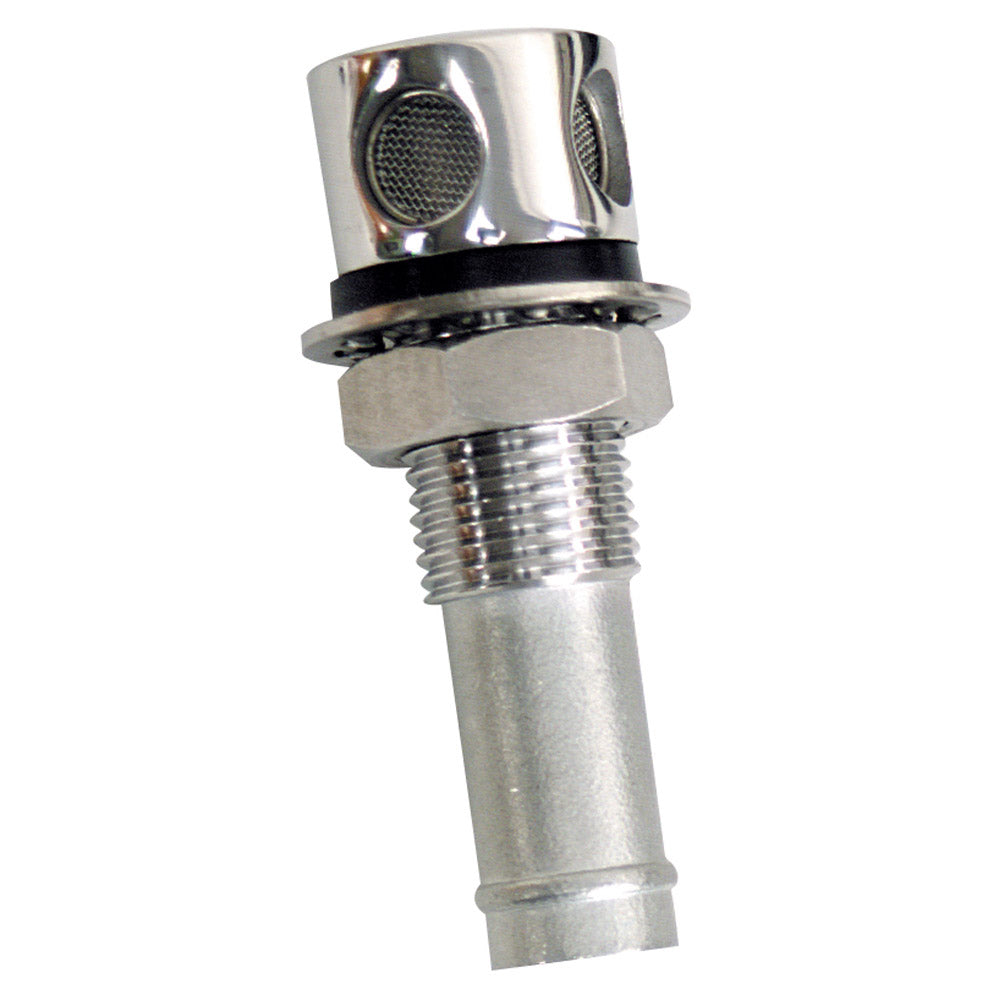 Whitecap Fuel Vent - Round Head, Straight, 9/16 Chrome Brass