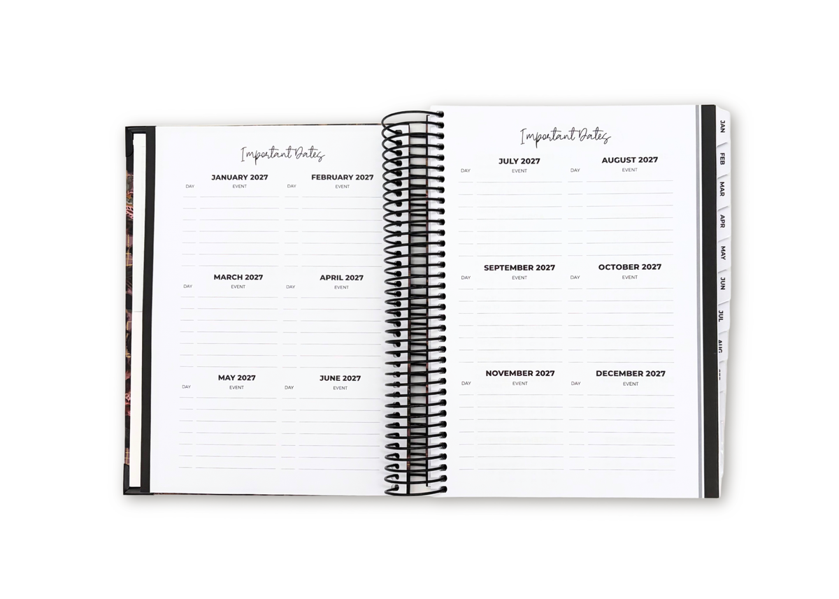 2027 Velvet Floral Daily Planner Premium Bundle