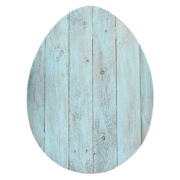 24'' Rustic Farmhouse Turquoise Wood Large Egg