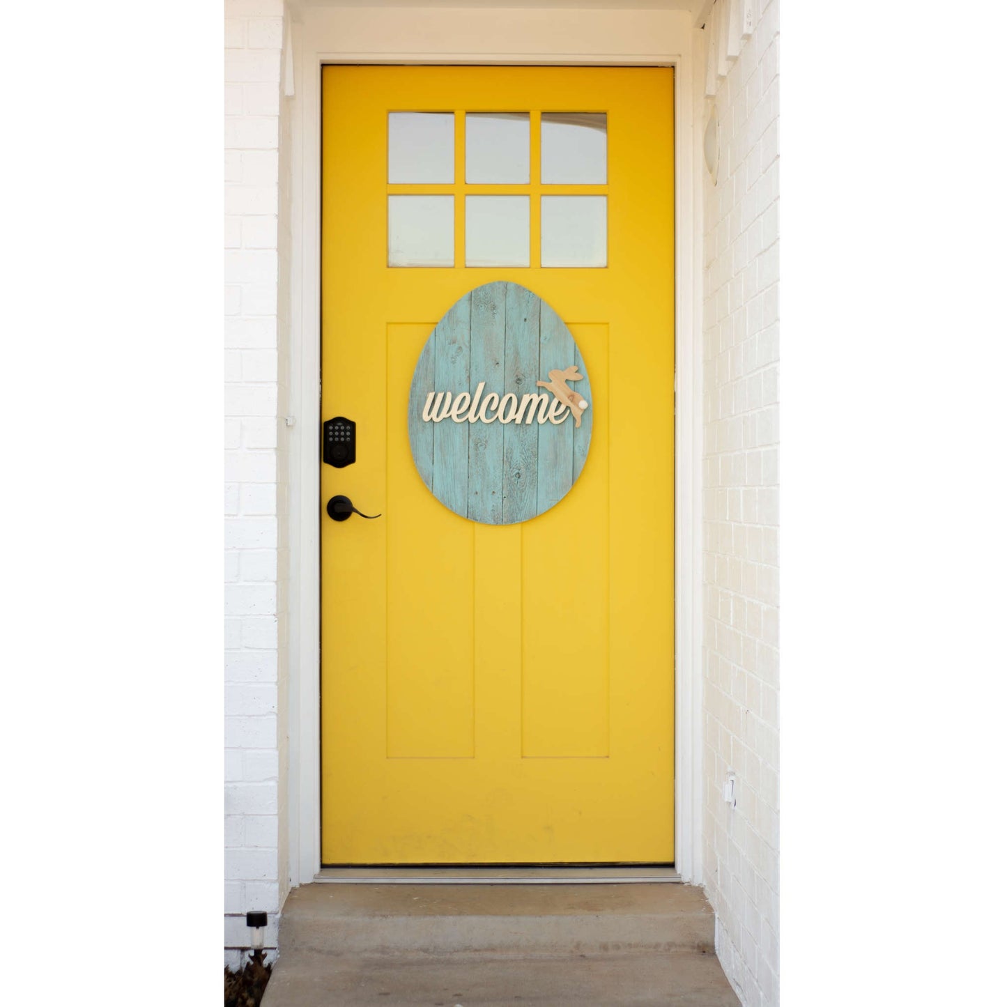 24'' Rustic Farmhouse Turquoise Wood Large Egg