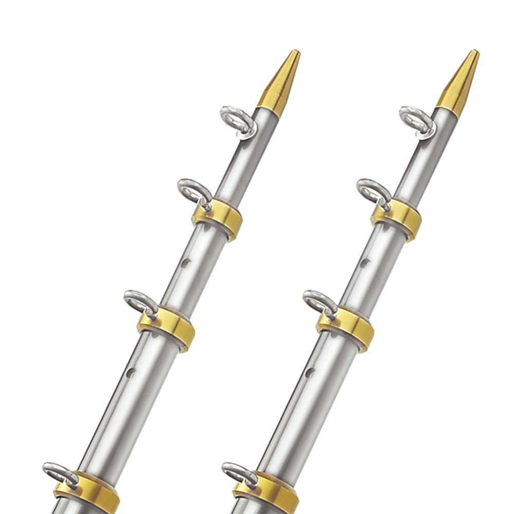 TACO 15 Telescopic Outrigger Poles 1-1/8 - Silver/Gold