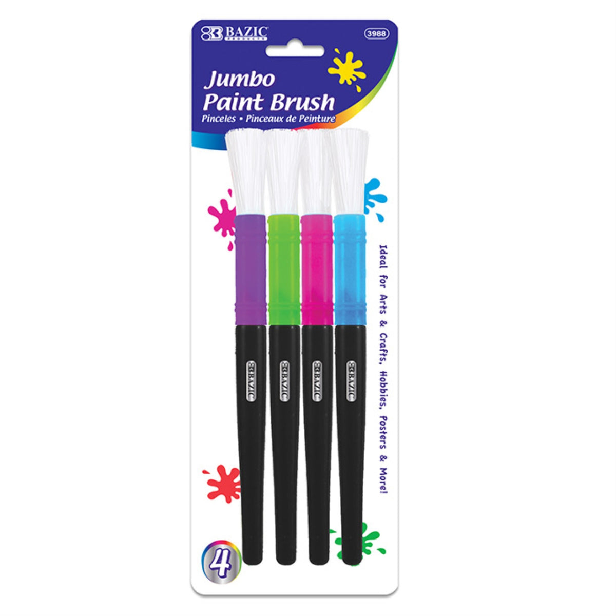 BAZIC Jumbo Kids Paint Brush Set (4/Pack) / Box Qty  24