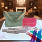 Two color Pink 166-Tiles Mahjong Bundle - American Mahjong Mat Rack Tote