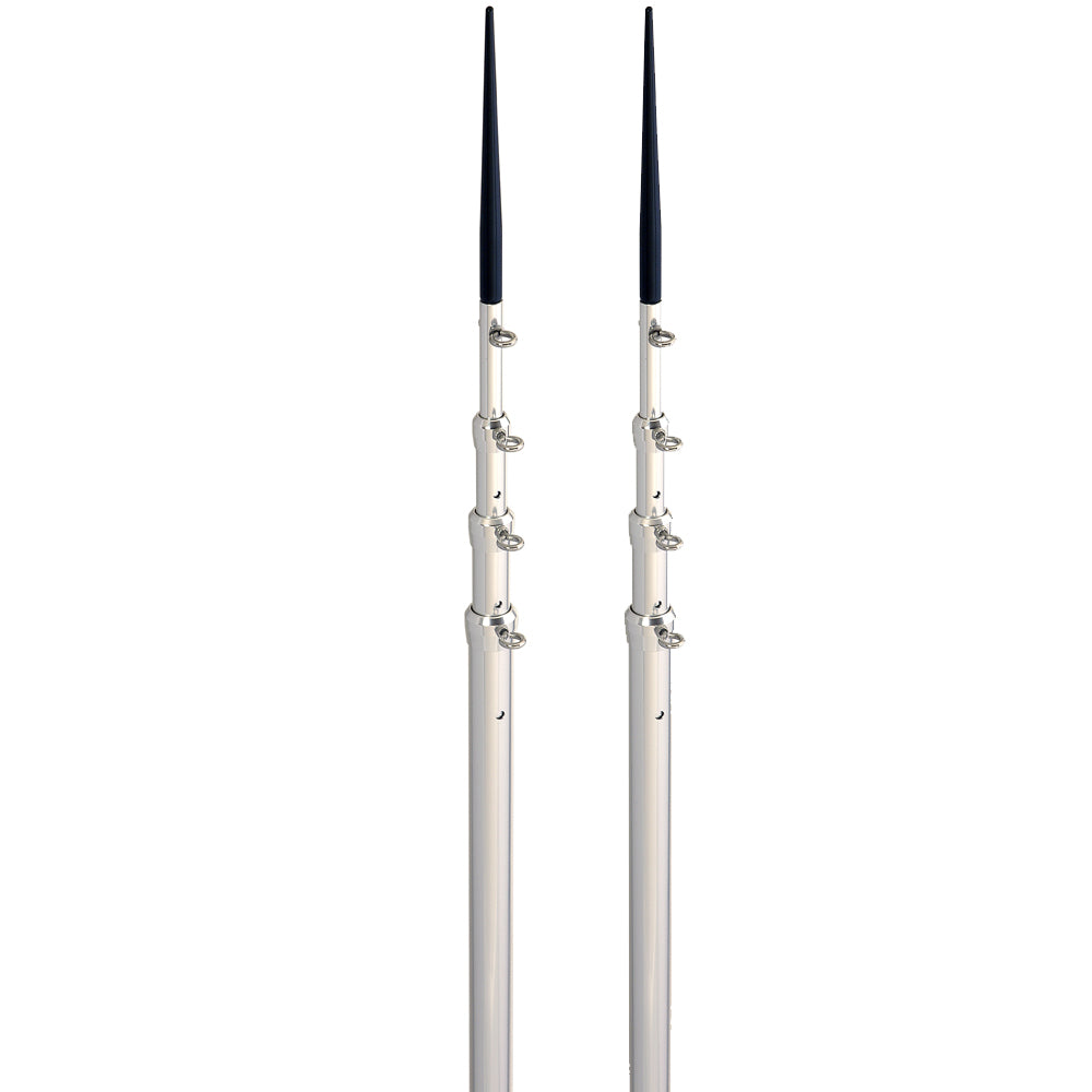 Lees 16.5 Bright Silver Black Spike Telescopic Poles f/Sidewinder