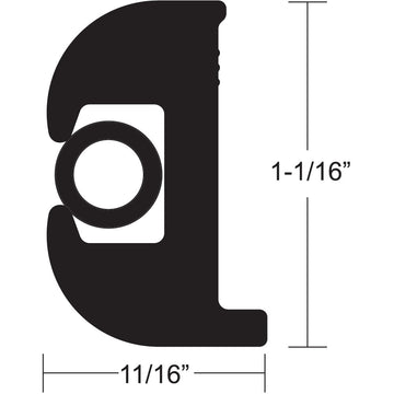 TACO Flex Vinyl Rub Rail Kit - Black w/Black Insert - 50 - 1-1/16