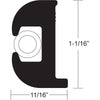 TACO Flex Vinyl Rub Rail Kit - Black w/White Insert - 50 - 1-1/16 x 11/16