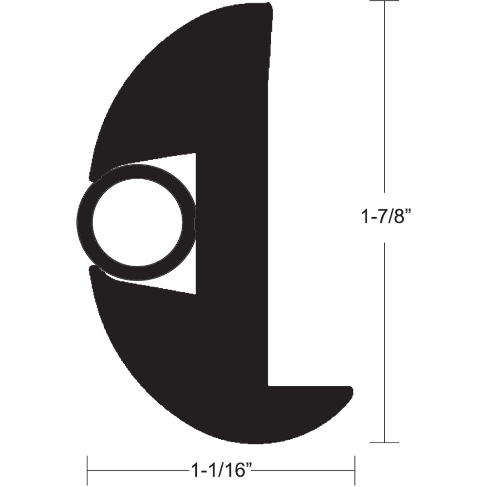 TACO Flex Vinyl Rub Rail Kit - Black w/Black Insert - 50 - 1-7/8 x 1-1/16