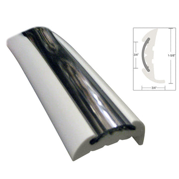 TACO Semi-Rigid Rub Rail Kit - White w/Flex Chrome Insert - 70