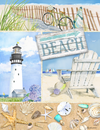 Heritage Puzzle Coastal Collage - 550 Piece Beach Jigsaw Puzzles For Adults Size 18' X 24' By Barb Tourtillotte - Coastal Puzzle Brain Teaser Suitable For Framing - Made In U.S.A.