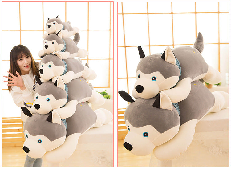 Husky plush toy down cotton pillow doll creative large doll pillow soft husky dog