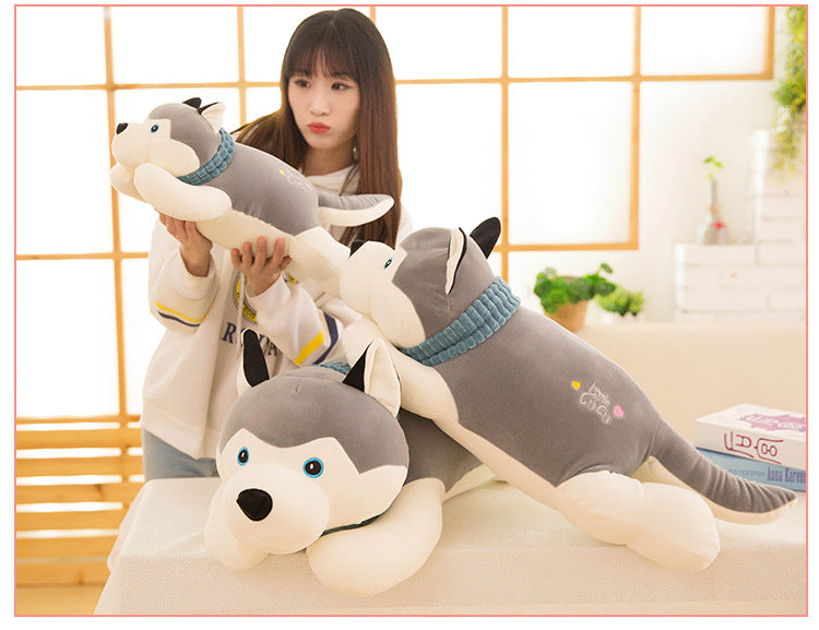 Husky plush toy down cotton pillow doll creative large doll pillow soft husky dog