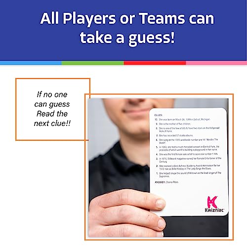 Kwizniac By Continuum Games, Trivia Countdown Card Game, 10 Clues In Decreasing Order Of Difficulty