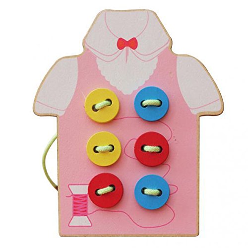 ZOOMELLA Kids Wooden Threading on Beads Lacing Board Toy Pink|Wooden & Handcrafted Toys| Wooden & Handcrafted Toys