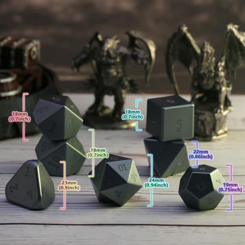 Wireless Charging LED Dice, DND Dice Rechargeable with Charging Box, ZHOORQI 7 PCS Light up Dices for Dungeons and Dragons RPG (