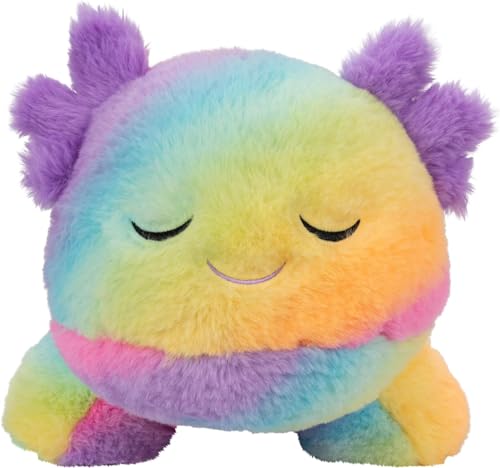 Russ Rainbow Axolotl Plush - 18-Inch Salamander Toy, Polyester, Colorful Rainbow Design, Model RBCR00195