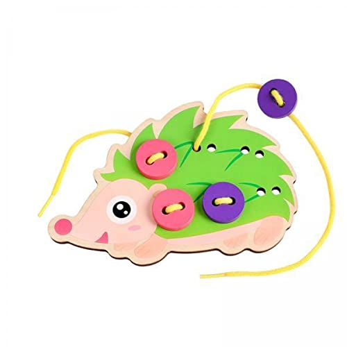 FASHIONMYDAY 2xBaby Wooden Lacing Threading Toys Sew On Buttons Kids Montessori Aids | Toys & Hobbies