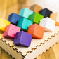 Project Genius: Chroma Cube, A Colorful Logic Puzzle, 12 Colorful Wood Blocks, 25 Brainteaser Cards, Puzzle, Great Gift, 1 Player Game Logic