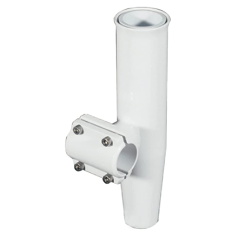 Lees Clamp-On Rod Holder - White Aluminum - Horizontal Mount - Fits 1.660 O.D. Pipe