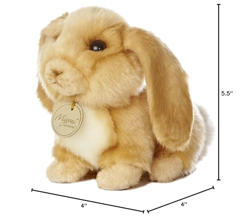 Aurora Realistic Miyoni Lop Eared Rabbit Stuffed Animal - Lifelike Detail - Cherished Companionship - Brown 8 Inches