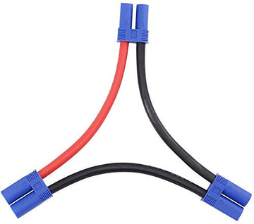FLYRC 2pcs EC5 Serial Series Battery Connector 12AWG Soft Silicone Wire Cable Adapter for RC Lipo Battery Helicopter Quadcopter