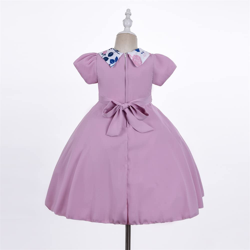 Cosplay Life Floral Dress for Girls and Young mature-themeds Fashion Flower Waistline Kids Party Festival Dress Ages 5-9 Years Old (Onion  6YRS)