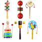 Little Mind Handmade Wooden Baby Rattle Set  6 NonToxic Sensory Toys For Newborns & Infants (012 Months)  BpaFree Multicolo