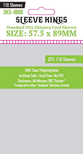 Sleeve Kings Chimera Card Sleeves - 57.5x89mm, Plastic, White, Model SKS-8808X4, 4x110 Pack, 440 Sleeves