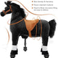 Pipleo Ride on Horse for Kids, Plush Mechanical Animal, M Size for Age 4-9, Black, No Battery, Max Load 165 LBS
