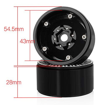 KYX Racing Aluminum Alloy 1.9'' Wheel Rims Upgrades Parts Accessories for RC Crawler Car Axial SCX10 II 90046 Capra UTB TRX4 D90