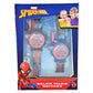 Accutime Spiderman Kids Rechargeable Walkie Talkie Watch Set - 2 Way Radio Watches, Led Flashlight, Compass, Toy Watches For Boys, Girls, Fans Of Spiderman