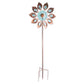 Mesmerizing Copper Lily Wind Spinner Dual-Tone | Petal-In-Petal Design | Independent Rotors | Brushed Copper & Antique Blue |All