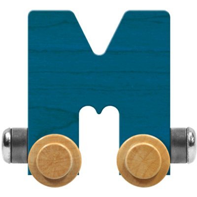 Maple Landmark NameTrains Bright Letter Car M - Wood, Blue, Model 10013B, Made in USA