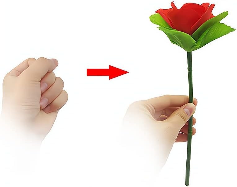 Sndperiexam 5Pcs Red Folding Rose/Rose Appearing Magic Tricks Flower Appearing Close Up Stage Street Magic