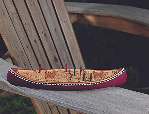 Outside Inside Hand Painted Tin Boat Cribbage Board - Multi Color, One Size, Model 99886, Resin Material