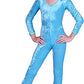 Girls Velvet Unitard  Light Blue - Medium 7-8