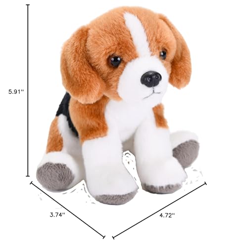 WILD REPUBLIC Eco Beagle Plush Toy, 5 Inches, Made from Recycled Materials, Soft Polyester Stuffed Animal