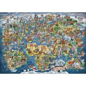 Anatolian 3000 Piece Jigsaw Puzzle - Wonderful World Map, Model 4923, Multicolor Cardboard, Standard Size