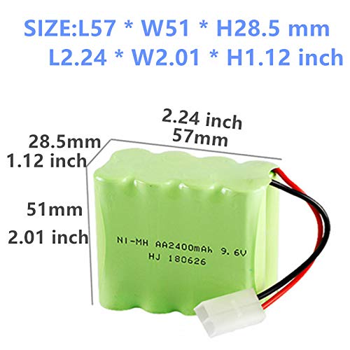 CBB 9.6V 2400mAh Ni-MH Battery Pack Rechargeable AA X Mode with Standard Tamiya Connector for HuanQi 781 728 RC 1:24 M1A2 Toy Ta