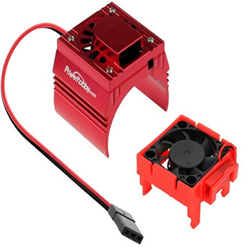 Powerhobby Cooling Fan for Traxxas Velineon VXl-3 ESC + 540/550 Heatsink Motor Fan Combo RED FITS : Traxxas Slash/Stampede 2WD /