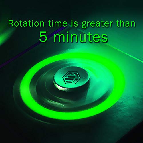 INNÔPLUS Grey Fidget Spinner Toy for Stress Relief, ADHD & Anxiety, Metal Hand Spinner with Luminous Light, 6.35mm x 12.7mm x 4.762