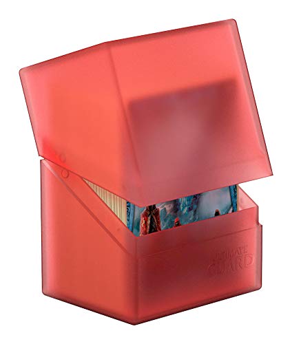 Ultimate Guard Boulder 80+ Classic, Deck Case For 80 Double-Sleeved Tcg Cards, Ruby, Secure & Durable Storage For Trading Card Games, Soft-Touch Finish