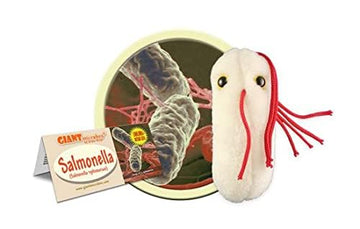 GIANTmicrobes Salmonella Plush Toy - Light Brown Bacteria Model - Educational Gift for Food Safety, Health, and Science Enthusiasts