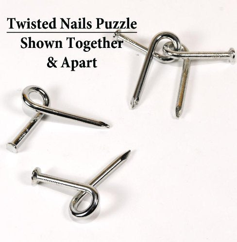 Twisted Nail Puzzle, Bundle Of 12 Identical Puzzles, For Ages 13 And Older