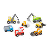 Melissa & Doug Wooden Construction Site Vehicles With Wooden Storage Tray (8 Pcs) Construction Toys, Vehicle Toys, Cars For Toddlers And Kids Ages 3+
