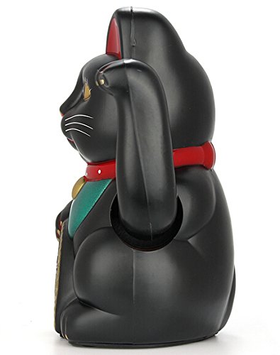 Eigramset Monkey King Feng Shui Lucky Cats Lucky Beckoning Waving Wealth Cat Maneki Neko 6' Tall Black,Gold,Mk9904
