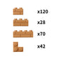 Feleph 260 Pieces Masonry Profile Bricks Set Multicolor Building Blocks For Wall Moc Parts And Pieces Diverse Bulk Toy Set Compa