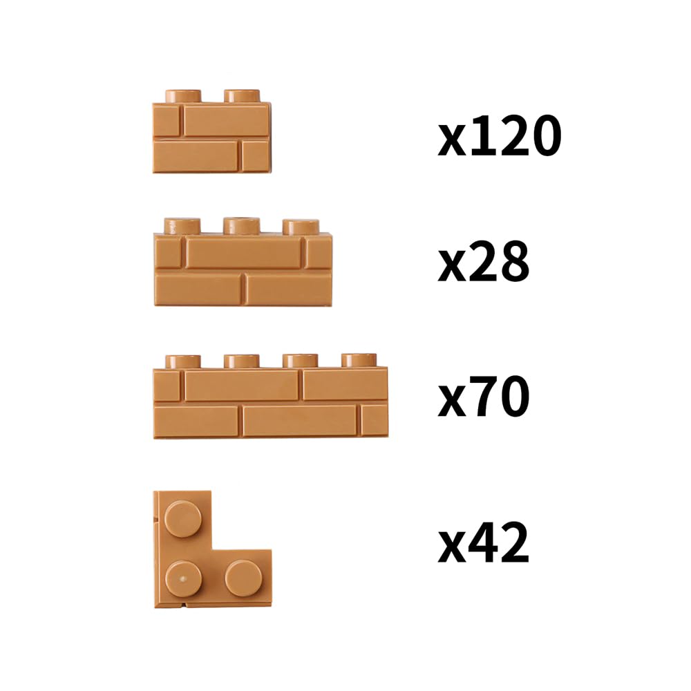 Feleph 260 Pieces Masonry Profile Bricks Set Multicolor Building Blocks For Wall Moc Parts And Pieces Diverse Bulk Toy Set Compa