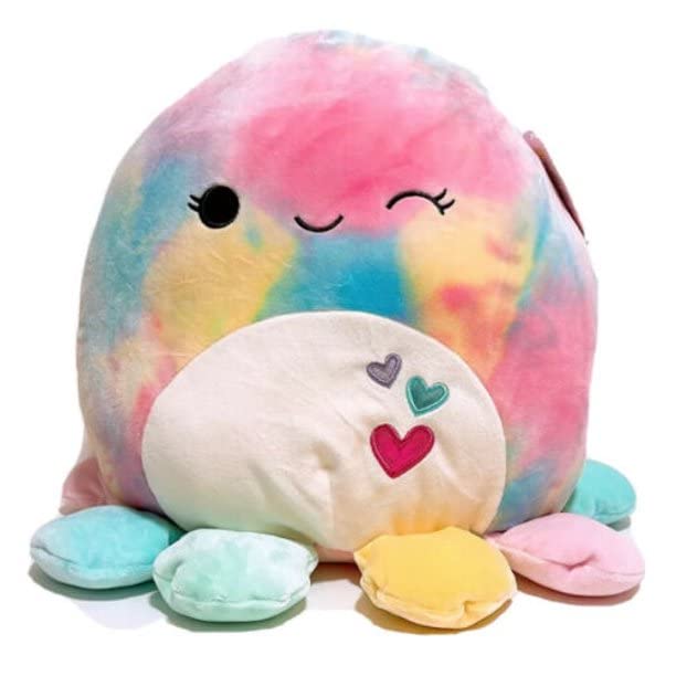 Squishmallows Valentine Squad Plush Toy - 12" Opal The Octopus, Multi-color, Model SQV-AST-F, Soft Polyester Material
