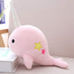 CASAGOOD Pink Narwhal Plush Toy - Medium Soft Whale Stuffed Animal for Babies and Kids